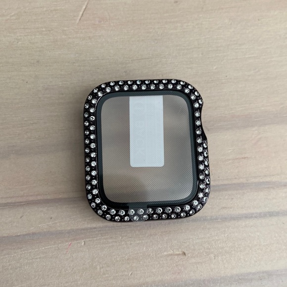 Black Rhinestone Case and Screen Protector for Apple Watch SE - Picture 1 of 4